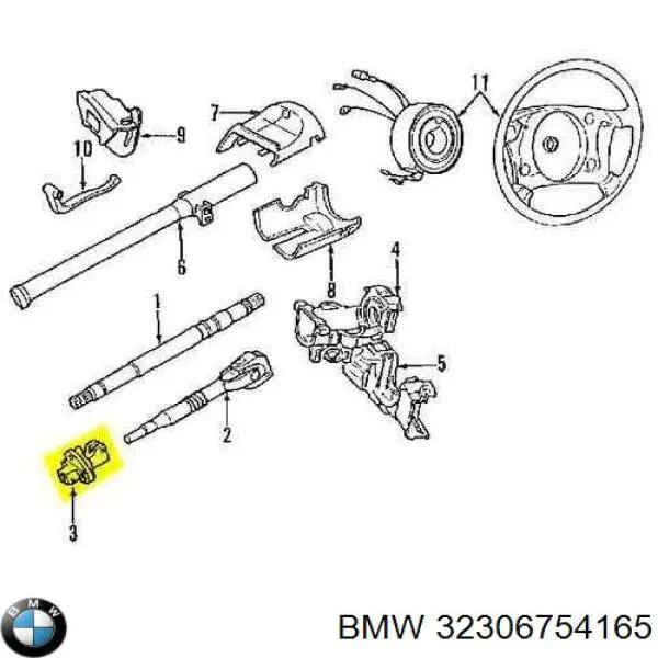 Муфта рулевого кардана BMW 32306754165