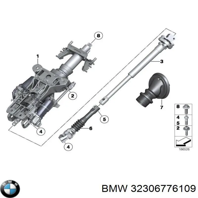 Вал рулевой колонки 32306776109 BMW