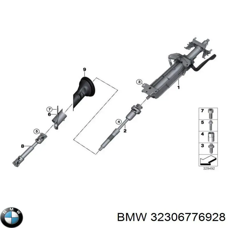 Вал рулевой колонки 32306776928 BMW