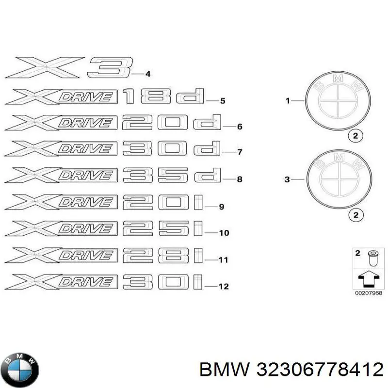 Молдинг стекла заднего BMW 32306778412 цена, от 44.34 USD
