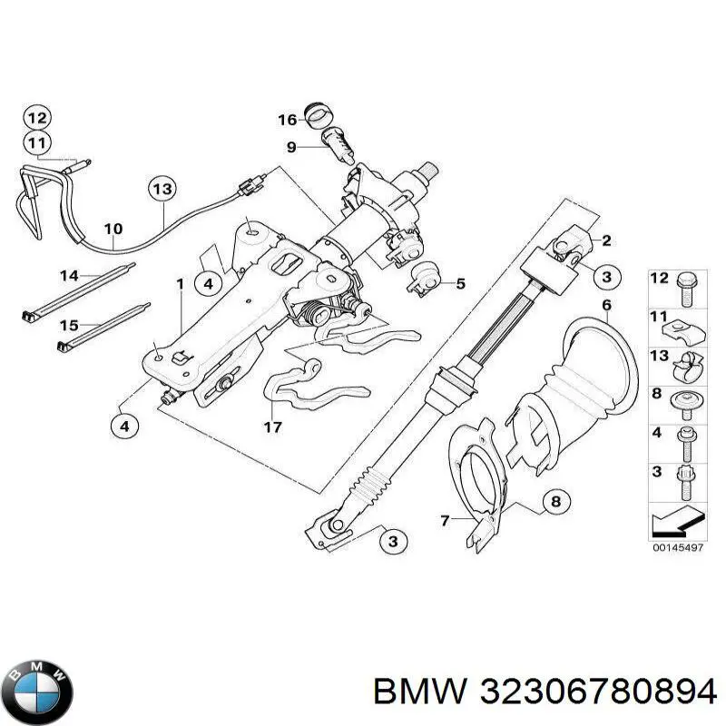 Купить 32306763327 BMW Вал рулевой колонки