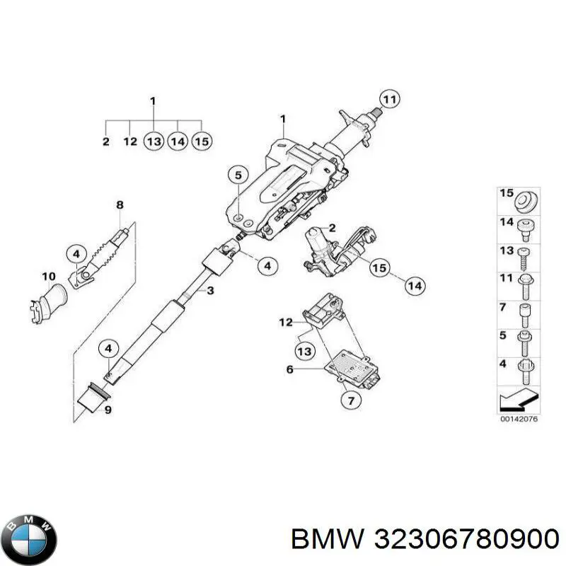 Кардан вала рулевой колонки нижний BMW 32306780900