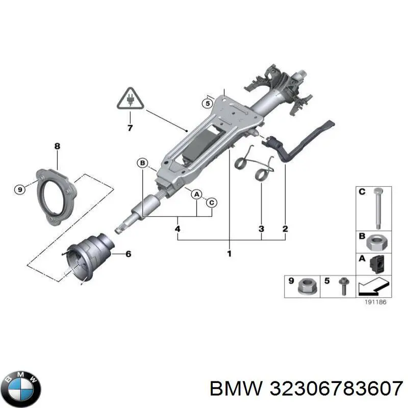 32306783607 BMW coluna da direção