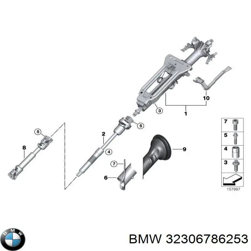 Coluna da direção para BMW X5 (E70)