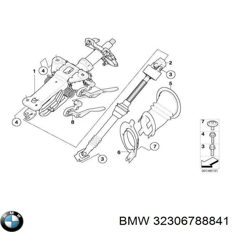 32306788841 BMW coluna da direção