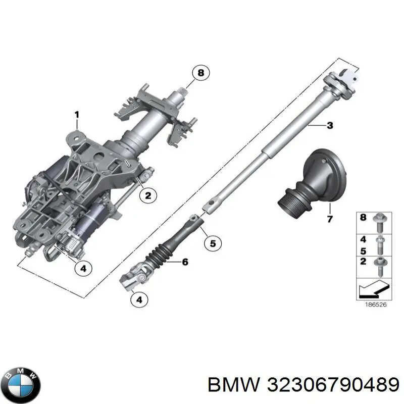 32306790489 BMW Кардан вала рулевой колонки, нижний