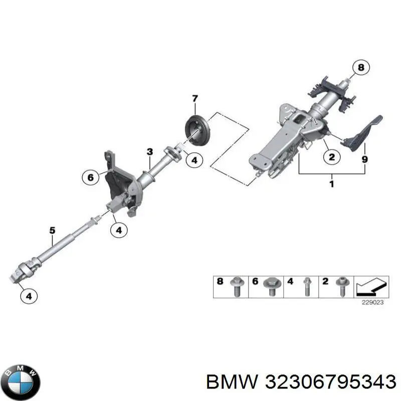 32306795343 BMW coluna da direção