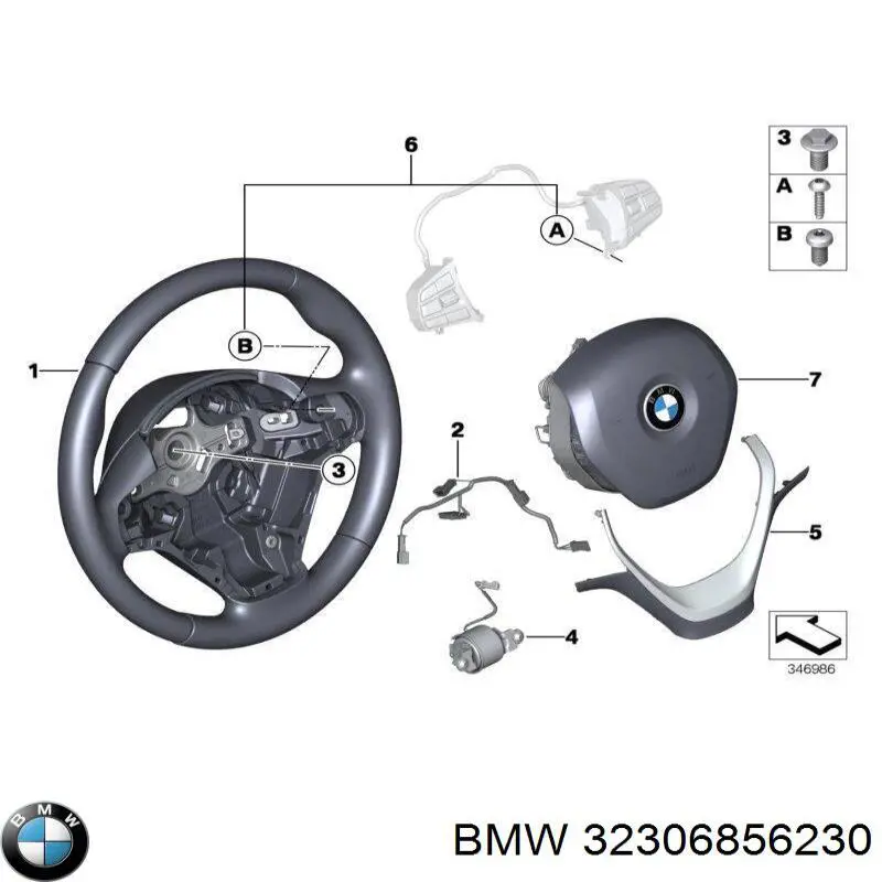 32306856230 BMW Блок кнопочных переключателей рулевого колеса