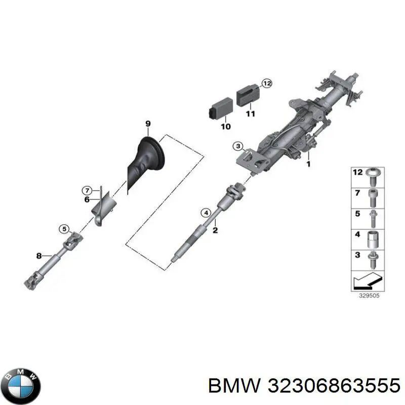 Рулевая колонка BMW X5 внедорожник (F15, F85) (2013 - 2018) цена, от 70.86 USD