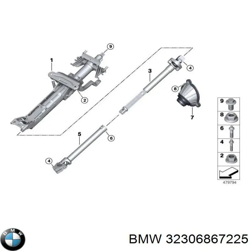 32306896189 BMW Колонка рулевого управления