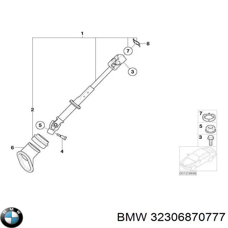 32306870777 BMW Вал рулевой колонки, нижний