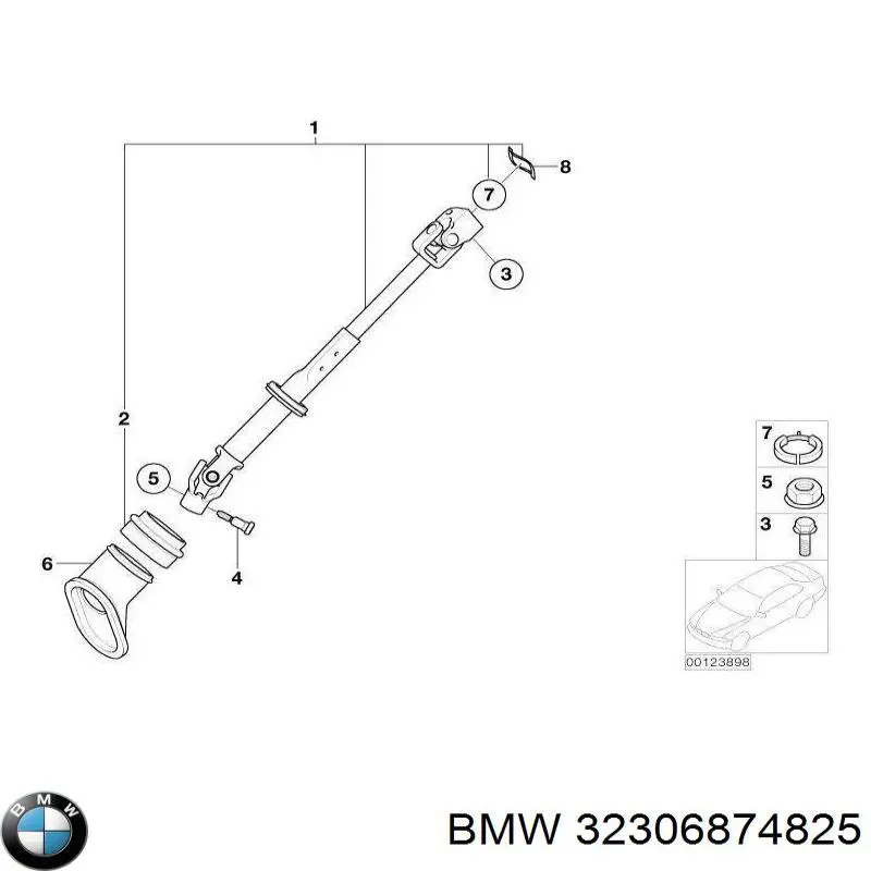 32306874825 BMW Вал рулевой колонки, нижний