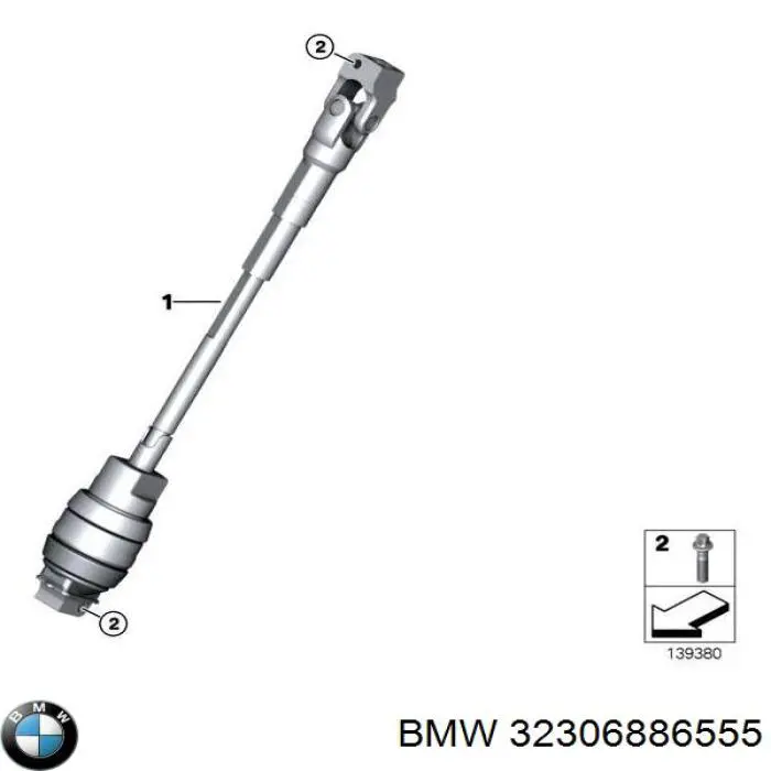 32306886555 BMW veio da coluna de direção inferior