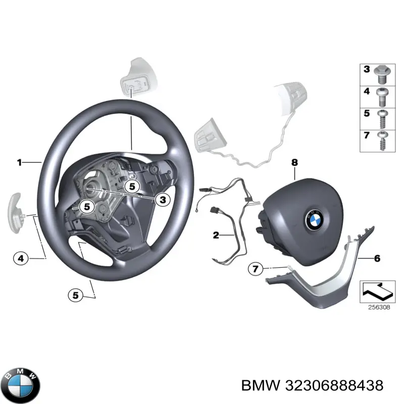 Airbag в мультируль BMW 32306888438 цена, от 114.02 USD