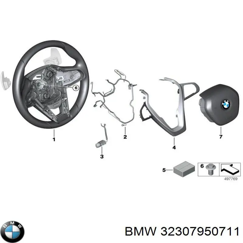 32307950711 BMW Накладка рулевого колеса
