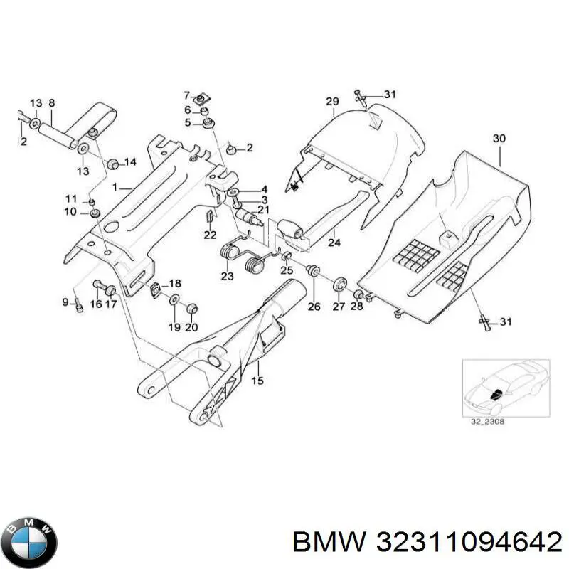 Caixa de proteção do mecanismo de direção para BMW 5 (E39)