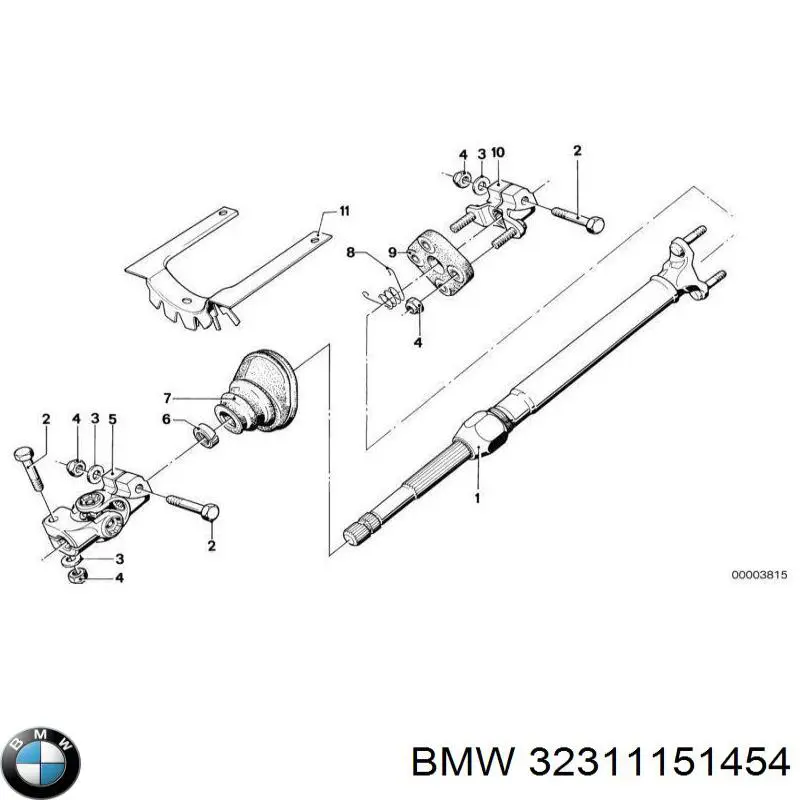 Купить 32311151454 BMW Кардан вала рулевой колонки нижний