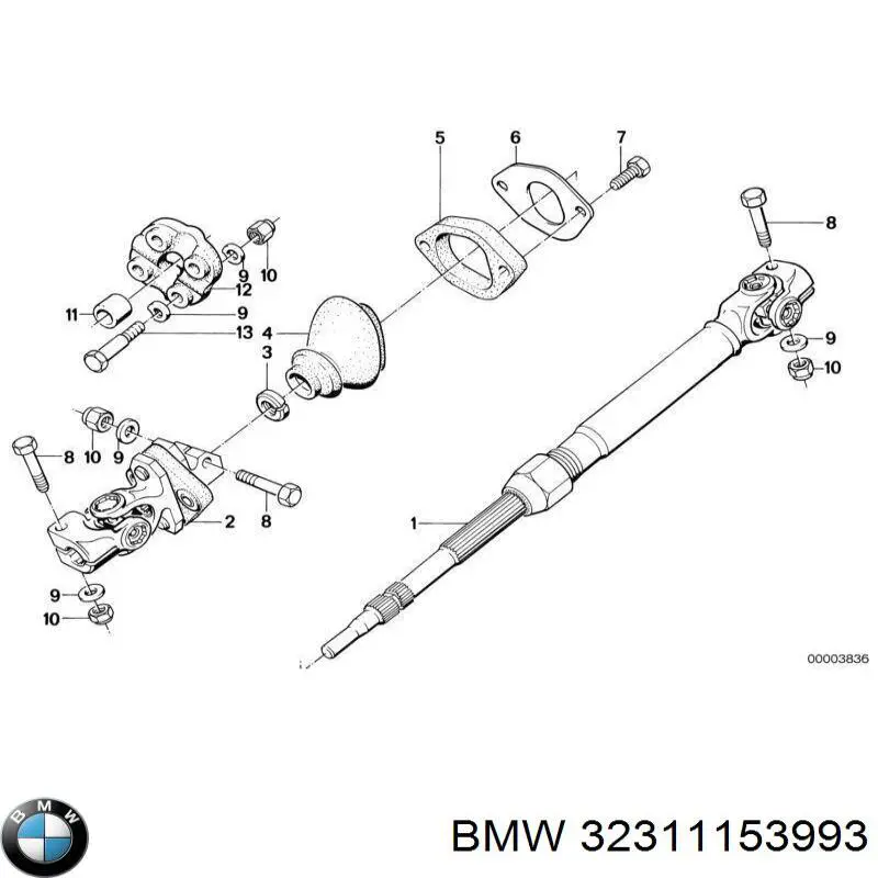32311153993 BMW муфта рулевого кардана