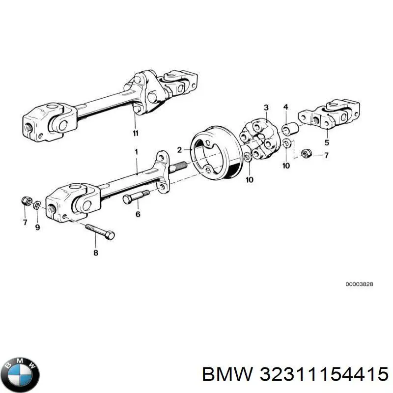 32311153333 BMW Вал рулевой колонки, нижний