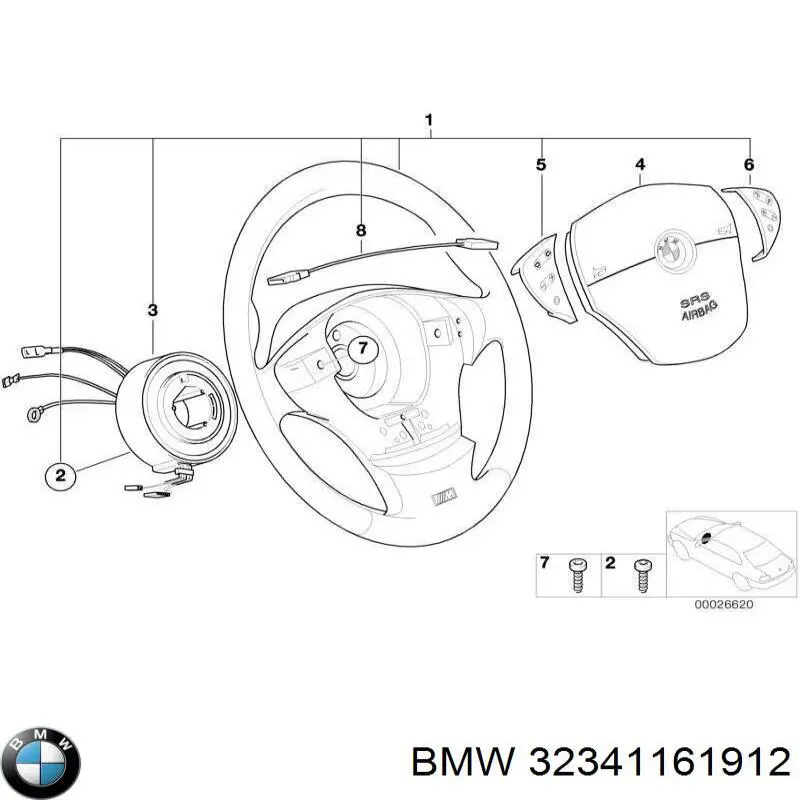 Шлейф руля 32341161912 BMW