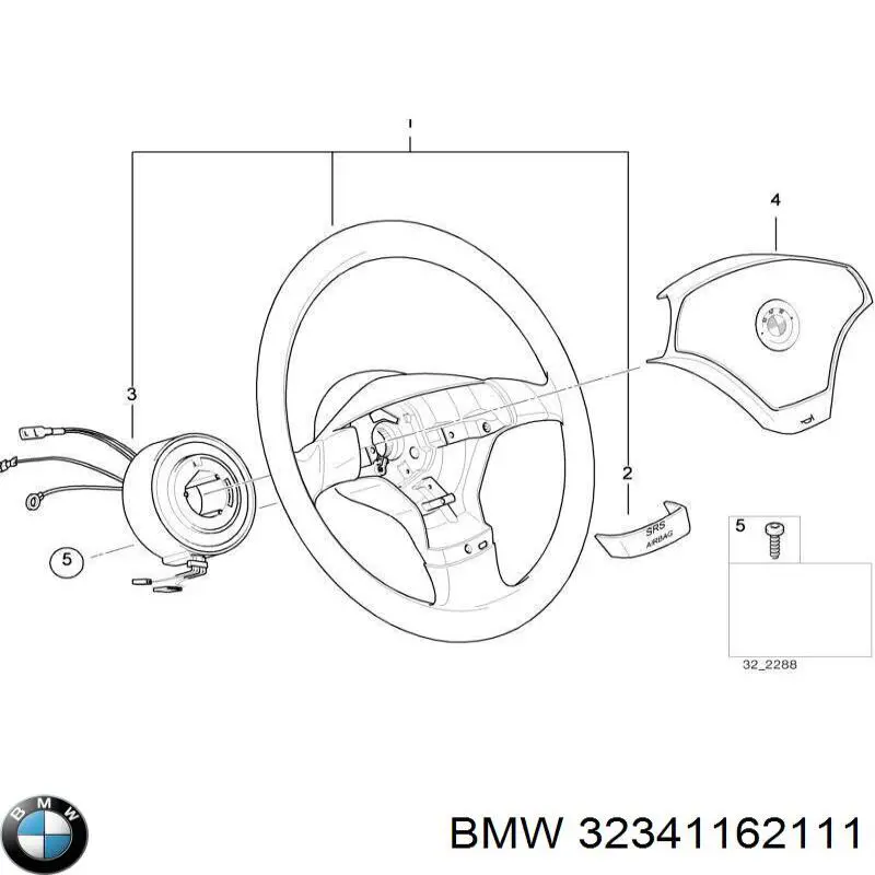 Anel AIRBAG de contato, cabo plano do volante BMW 5 sedan (E34) (1987 - 1995) 