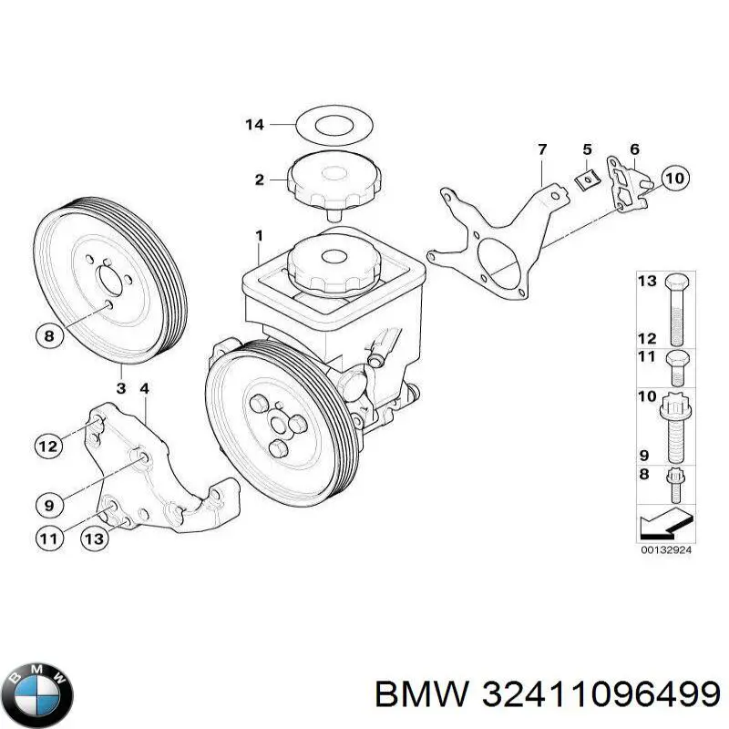 32411096499 BMW Tapa (tapón) del depósito de dirección asistida original y equivalente