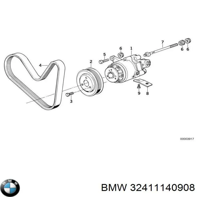 Насос гидроусилителя руля (ГУР) на BMW 7 (E32) купить.