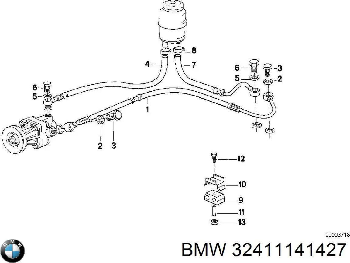 Шланг ГУР высокого давления 32411134458 BMW