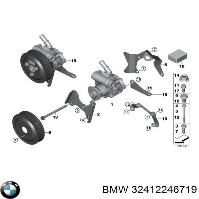 Купить 32412246719 BMW Шкив насоса ГУР