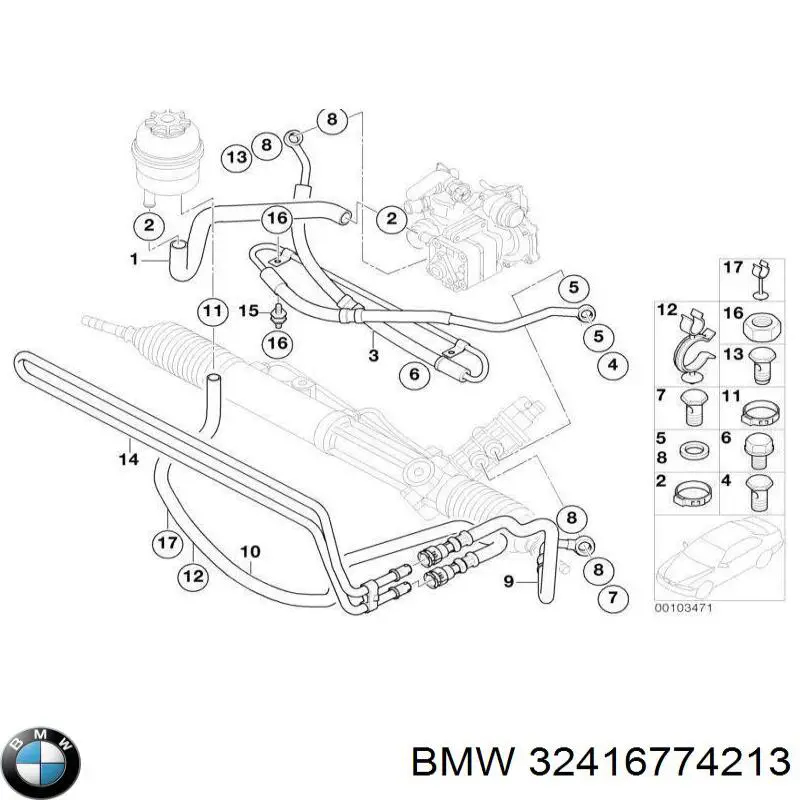 Патрубок высокого давления гидроусилителя BMW 32416774213 цена, от 44.34 USD