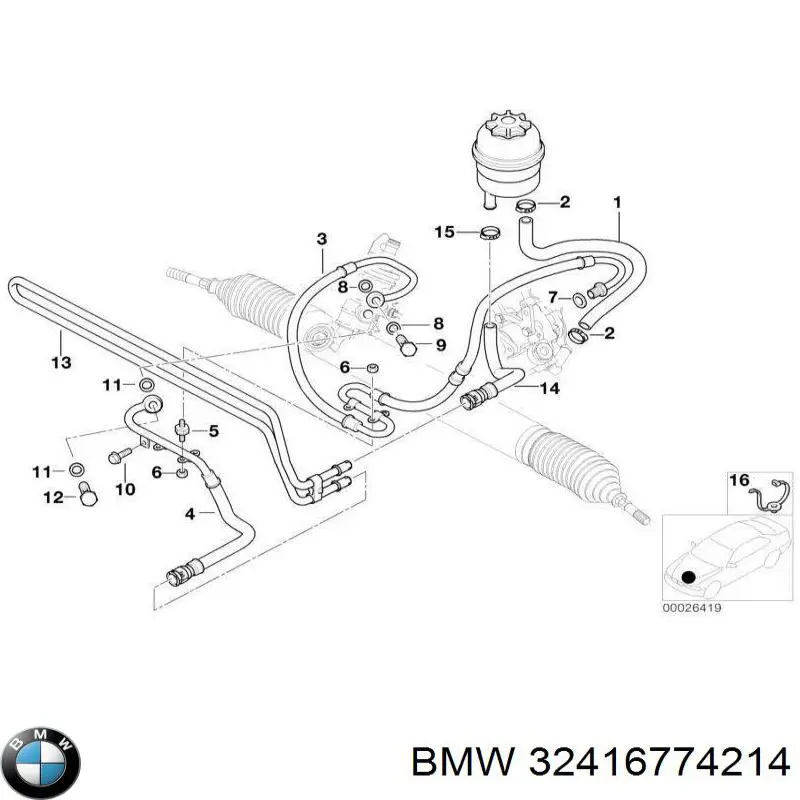 Патрубок вентиляции картерных газов 32416774214 BMW