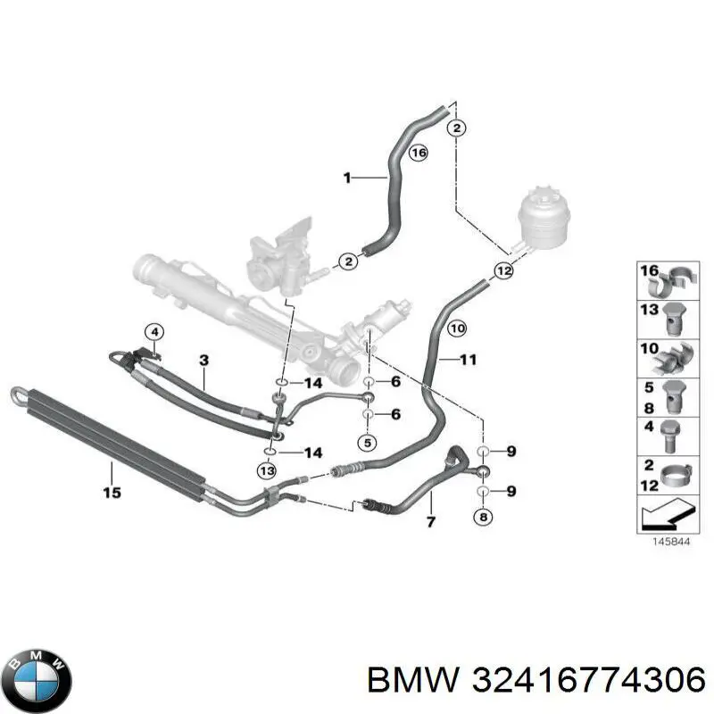 32416774306 BMW cano derivado de ventilação de cárter (de separador de óleo)