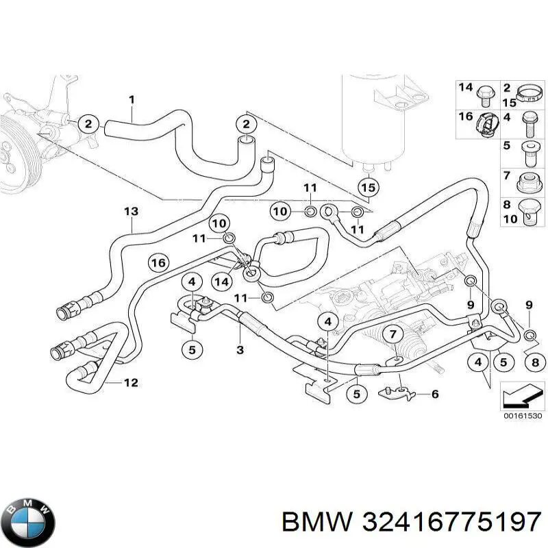 32416775197 BMW Патрубок ГУР высокого давления