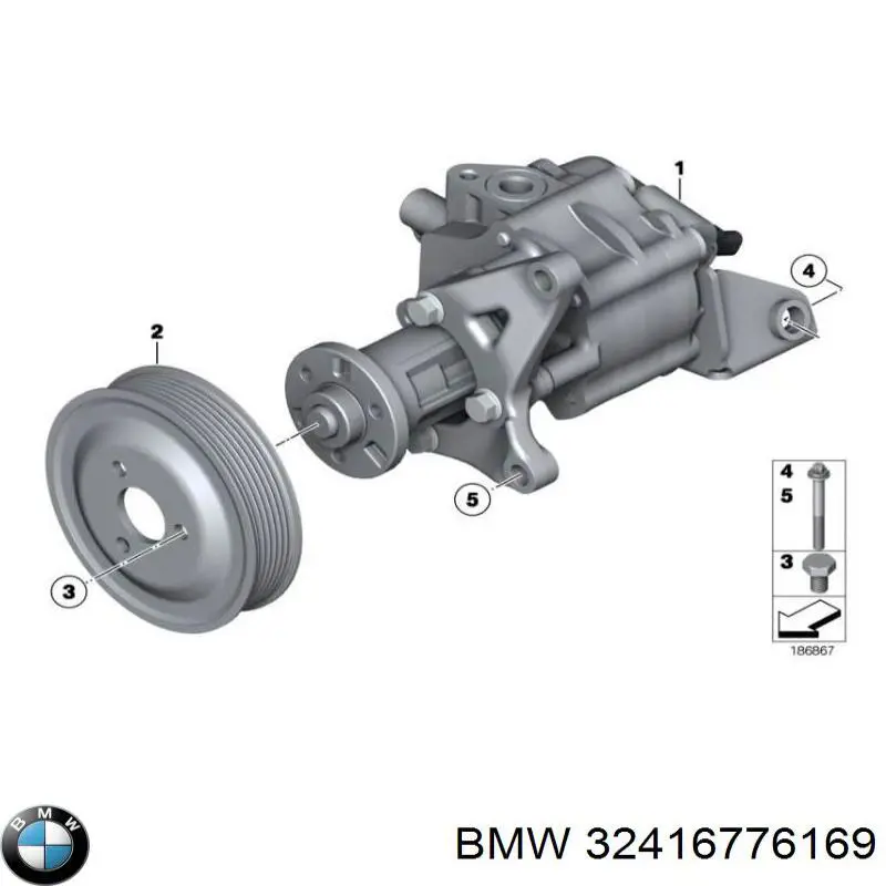 Насос гидроусилителя руля (ГУР) на BMW 7 (F01, F02, F03, F04) купить.