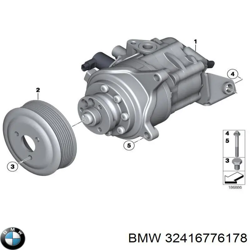 Насос гидроусилителя руля (ГУР) BMW 32416776178