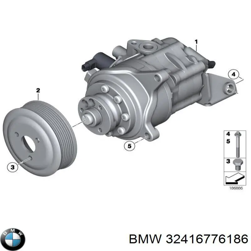 32416776186 BMW bomba da direção hidrâulica assistida