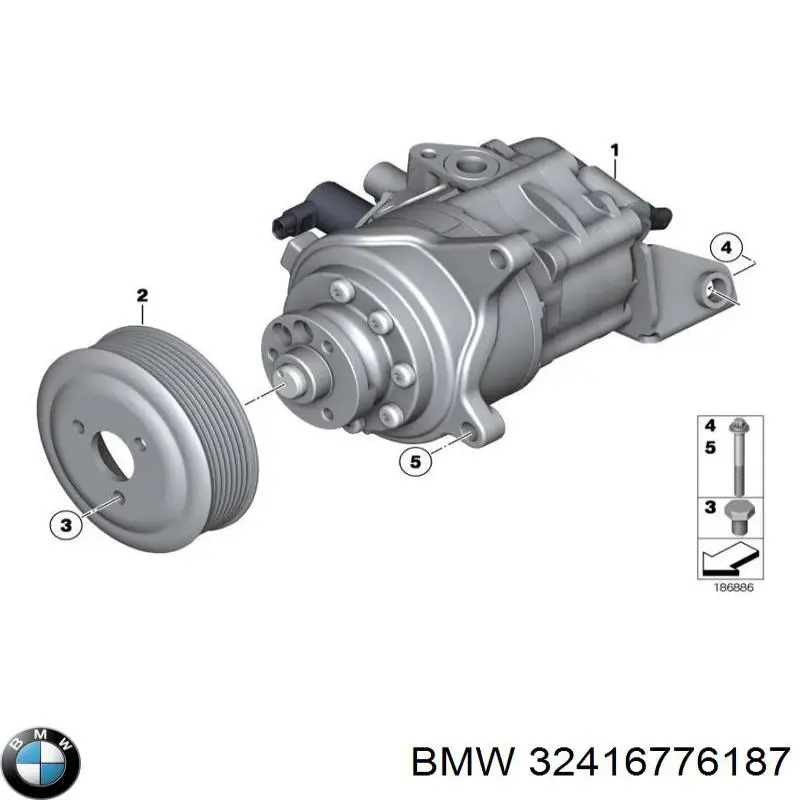 Насос гидроусилителя руля (ГУР) BMW 32416776187