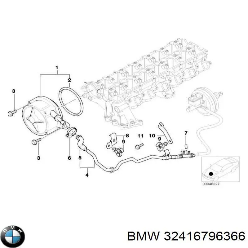 Шланг ГУР низкого давления, от рейки (механизма) к бачку BMW 32416796366 цена, от 28.44 USD