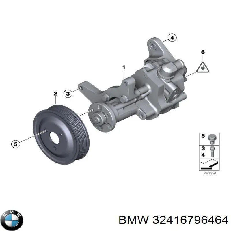 Насос гидроусилителя руля (ГУР) BMW 32416796464