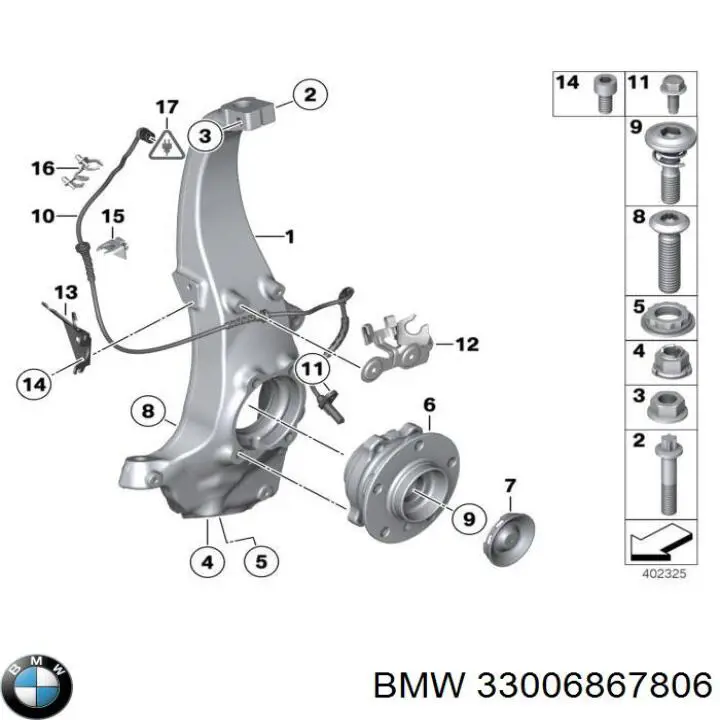 Cubo traseiro BMW 33006867806