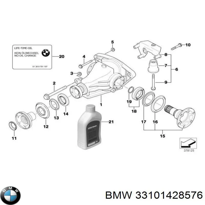 Задний редуктор 33101428576 BMW