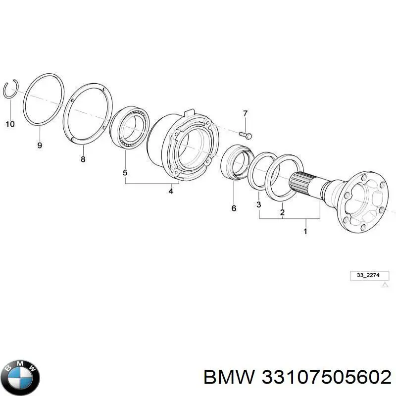 Anillo retén, diferencial eje trasero 33107505602 BMW