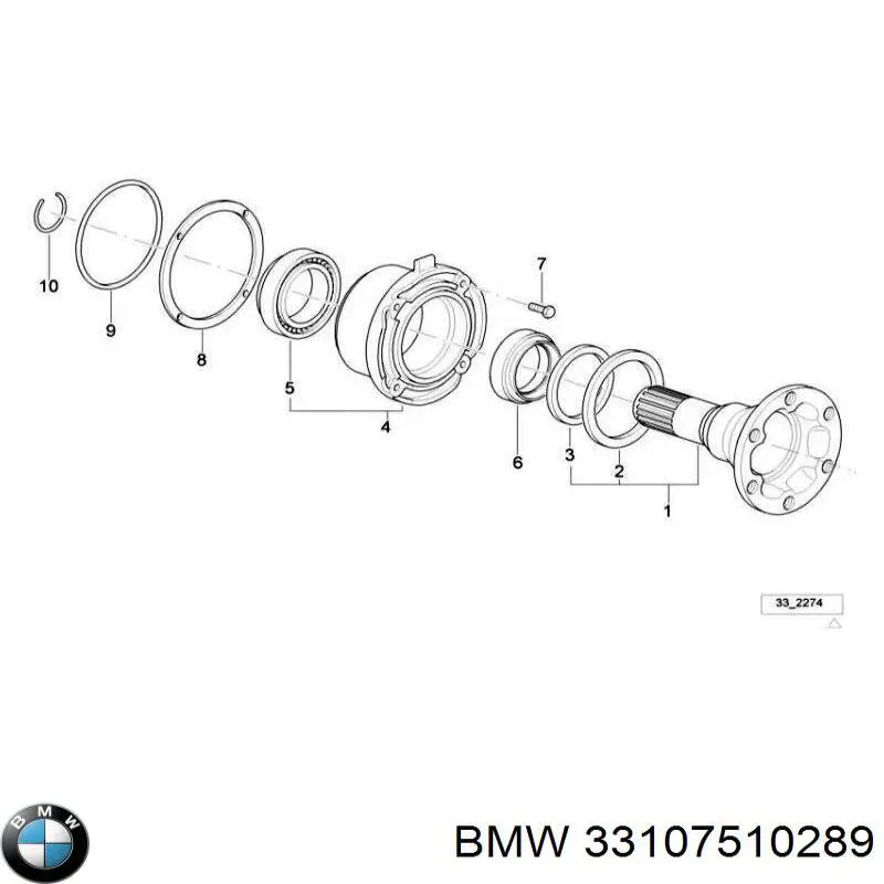 Anillo retén, diferencial eje trasero 33107510289 BMW