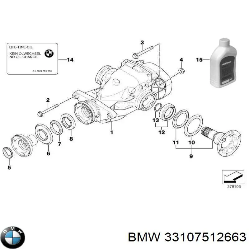 Redutor do eixo traseiro para BMW X5 (E53)