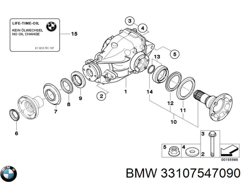 Задний редуктор 33107547090 BMW