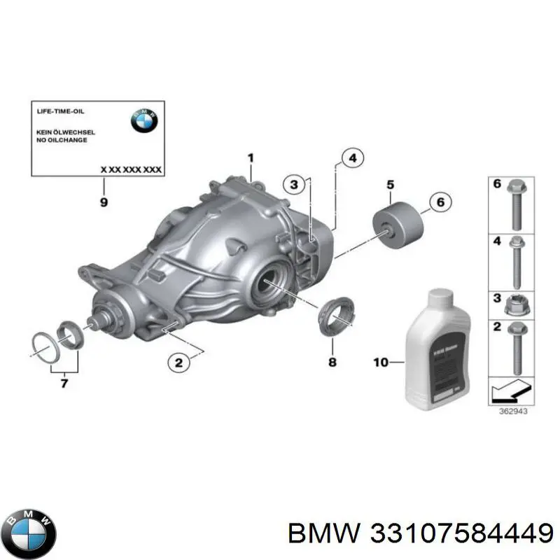 Redutor do eixo traseiro para BMW 7 (F01, F02, F03, F04)