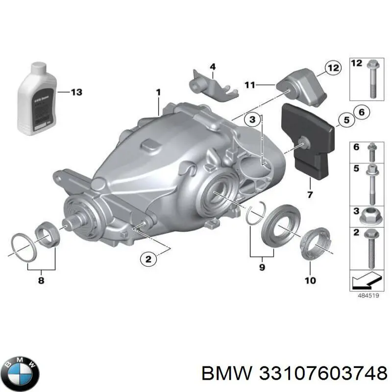 Redutor do eixo traseiro para BMW 3 (F30, F80)