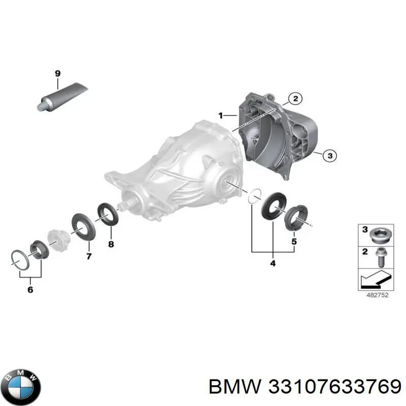 Сальник редуктора заднего моста BMW 33107633769 цена, от 11.90 USD
