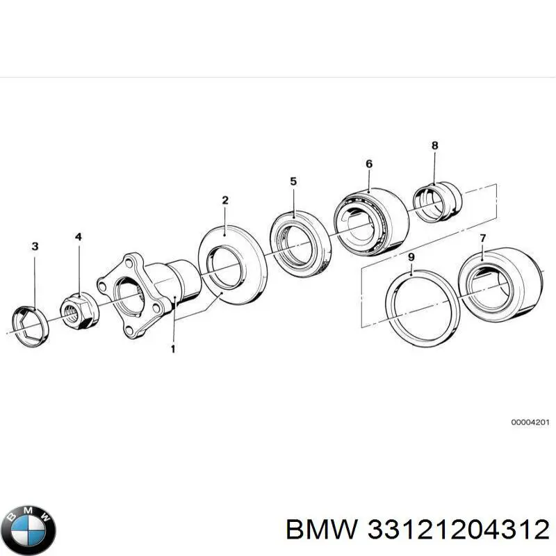 Подшипник дифференциала заднего моста 33121204312 BMW