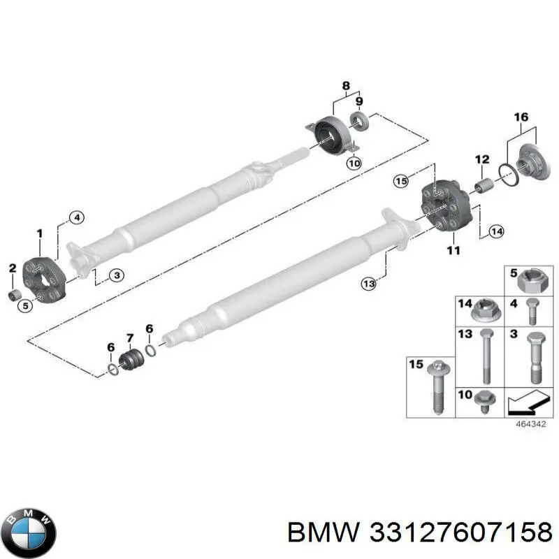 Гайка хвостовика заднего моста на BMW X5 (E70) купить.